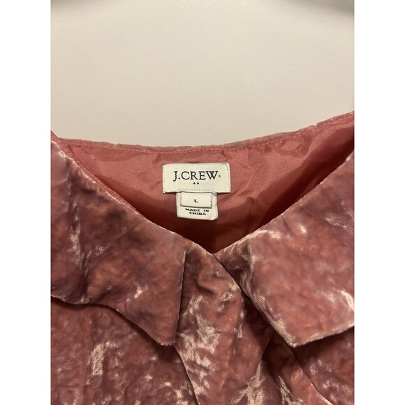 J Crew Velvet Ruffle Spaghetti Strap Pink Size Large Concert Holiday Festival - Picture 2 of 4